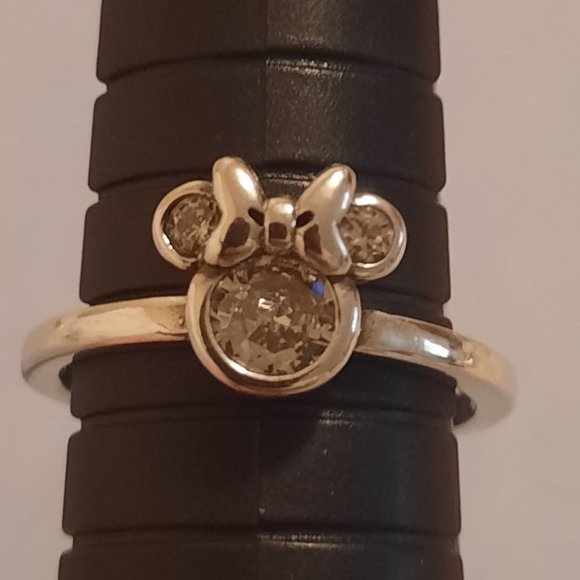 Pandora Disney Minnie Mouse Sparkling Head Ring size 7 - Picture 1 of 5